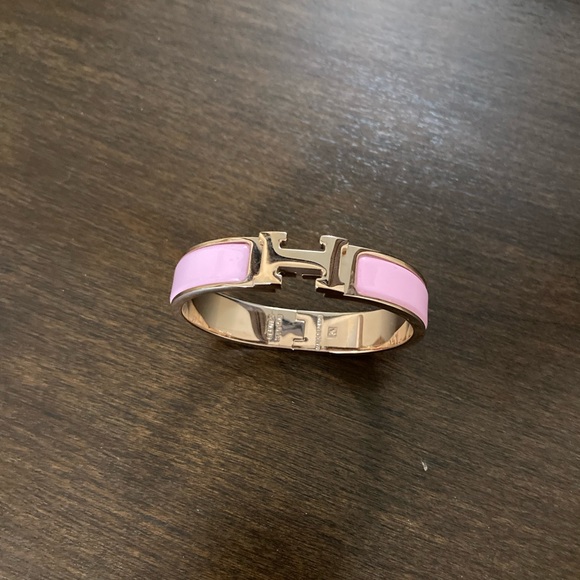 Hermes Jewelry - Hermes Clic H bracelet pink and rose gold
